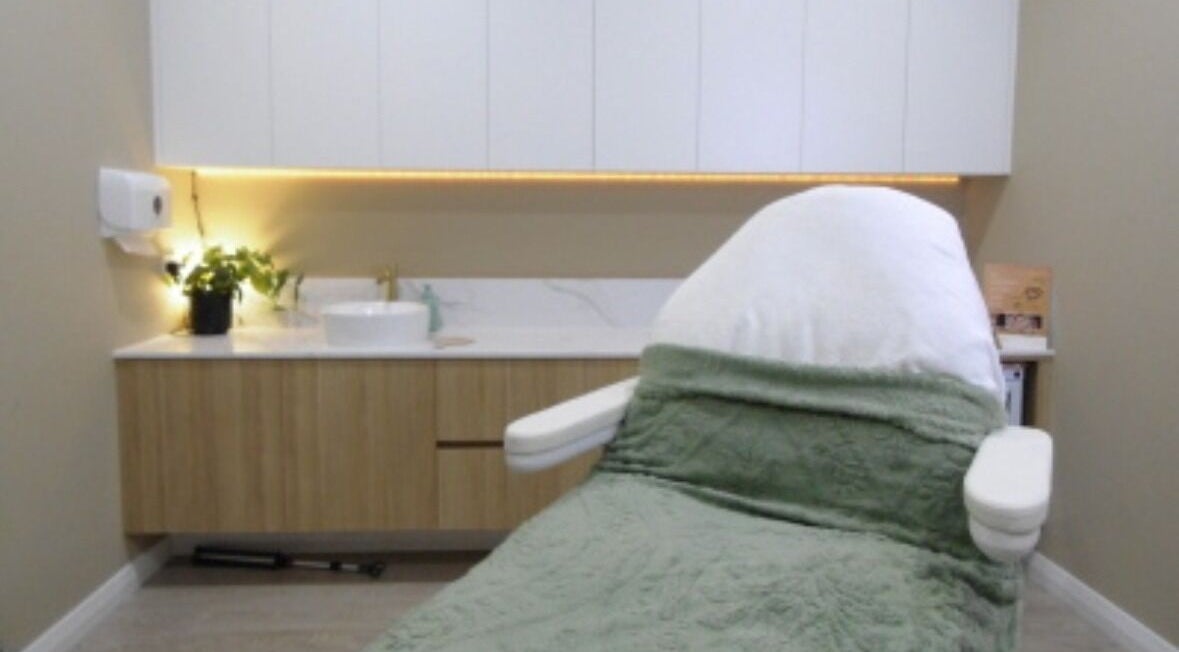 Relaxing spa room at Timeless Aesthetics, Karnup, WA with treatment bed and calming decor.