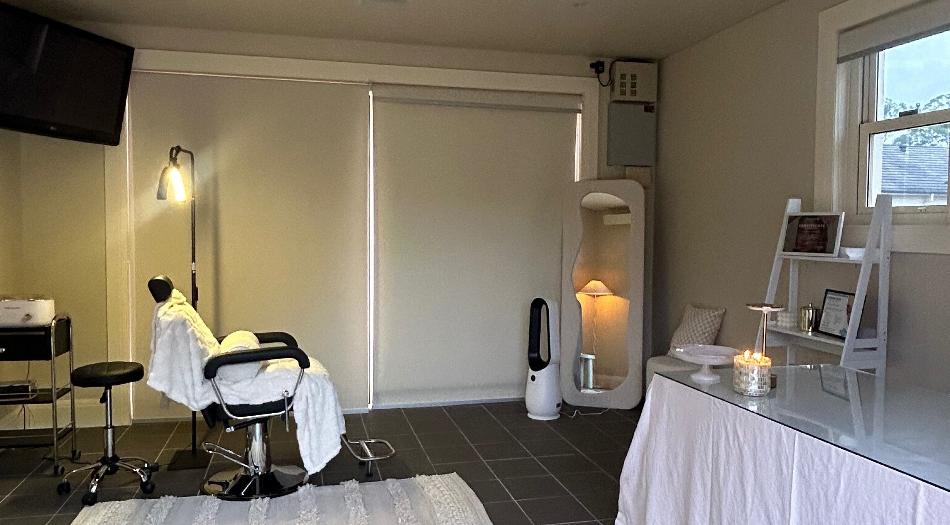 Relaxing salon interior at Aevum Aesthetic in Cobbitty, New South Wales, AU.