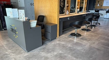 Inside 5ive Seconds Salon - Salahdin, Riyadh featuring stylish reception and workspace in Riyadh Province, SA.