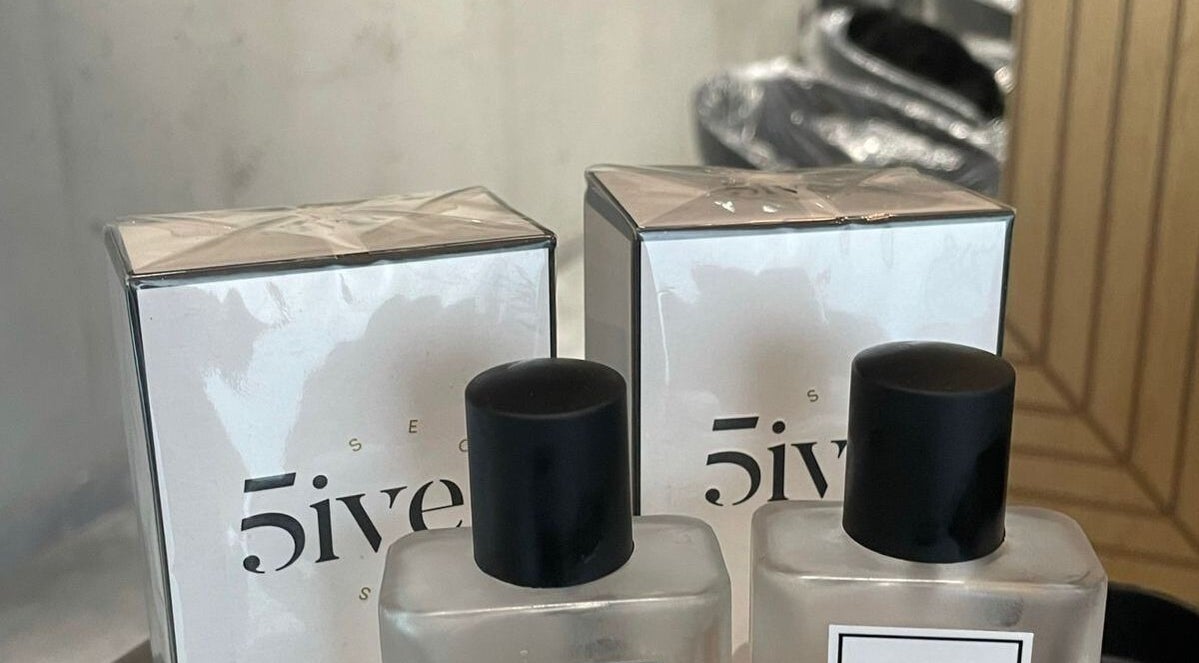 Luxury perfumes displayed at Five Seconds Salon - Al Raed, Riyadh, Riyadh Province, SA.