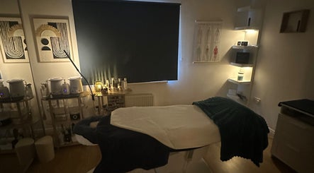 Tranquil treatment room at Lilybella Beauty, Chudleigh, England, GB offering relaxing spa services.