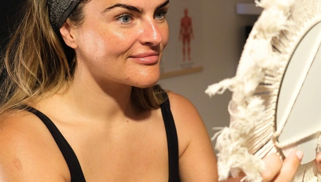 A woman enjoys a beauty session at Lilybella Beauty in Chudleigh, England, GB.