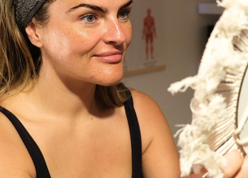 A woman enjoys a beauty session at Lilybella Beauty in Chudleigh, England, GB.