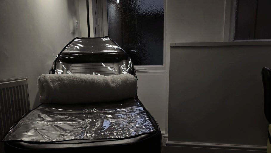 Elegant spa bed at By Tuesday Skin Studio in Eccles, England, GB for relaxing beauty treatments.