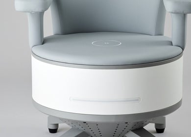 Modern spa chair at Core Waves in Royal Leamington Spa, England, GB, offering luxury seating for treatments.