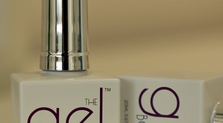 Close-up of elegant nail polish bottles at Kateryna Nails, Birmingham, England, GB.