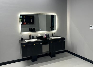 Modern vanity at Hair Zone - An Narjis, Riyadh, Riyadh Province, SA, showcasing sleek design and luxury.