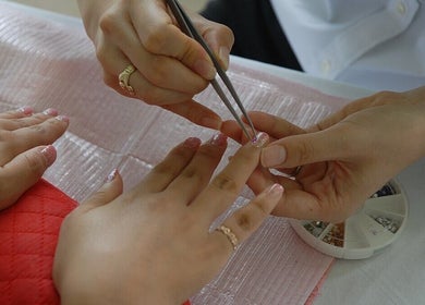 Nail art in progress at Siara Nails, Paramaribo, Paramaribo, SR, showcasing detailed manicure work.