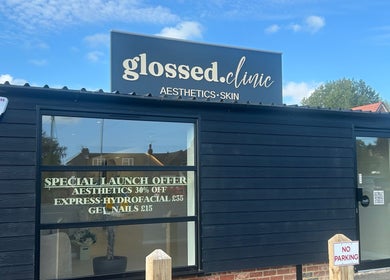 Exterior of glossed.clinic in Sturry, England, offering aesthetics and skin treatments by Lottie Grace.