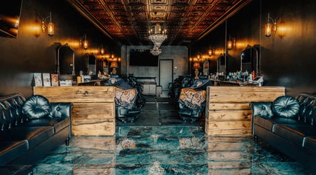 Luxury interior of Cut Republic Sedona with plush seating and ornate details, Sedona, Arizona, US.