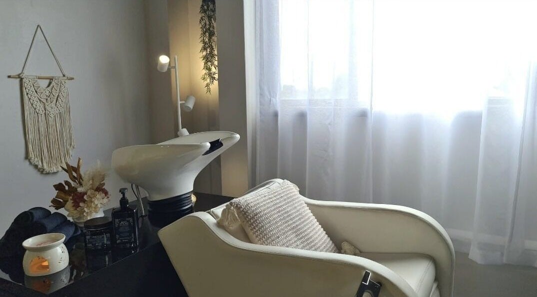 Relaxing salon chair and wash basin at Home Salon by Laurine Durand, Stafford, Queensland, AU.