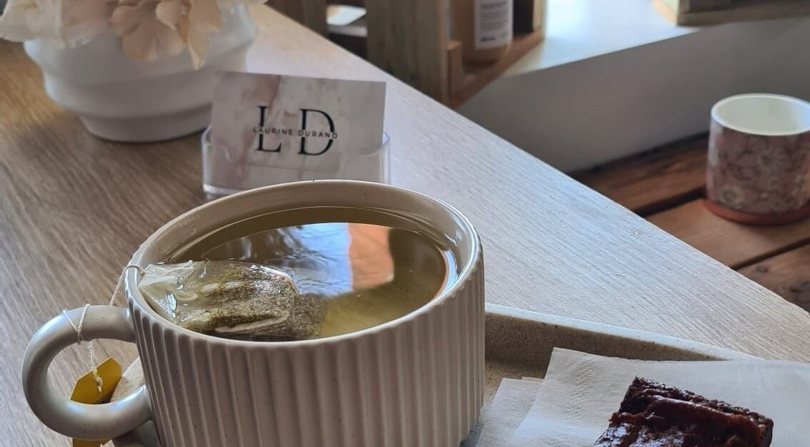 Serene tea setting at Home Salon by Laurine Durand in Stafford, Queensland, AU, perfect for relaxation.