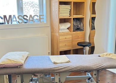 Massage table at Thassanee Face Lifting and Lymphatic Drainage Massage, Waitara, New South Wales, AU.