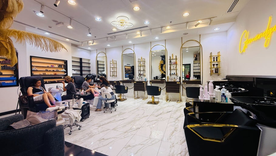 Relaxing atmosphere at Glam & Go Salon JVC, Dubai, Dubai, AE with customers enjoying beauty treatments.