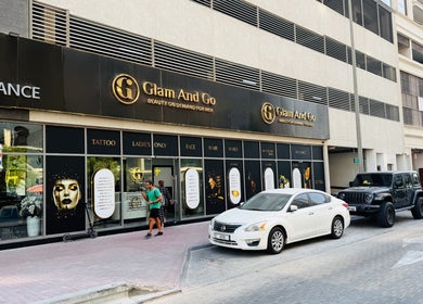 Street view of Glam & Go Salon JVC, Dubai, Dubai, AE with stylish storefront and modern design.