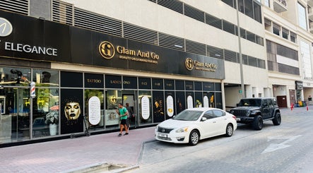 Street view of Glam & Go Salon JVC, Dubai, Dubai, AE with stylish storefront and modern design.