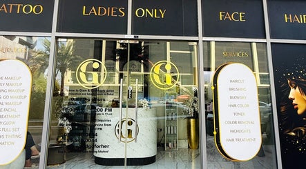 Front view of Glam & Go Salon JVC showcasing its stylish entrance in Dubai, Dubai, AE.