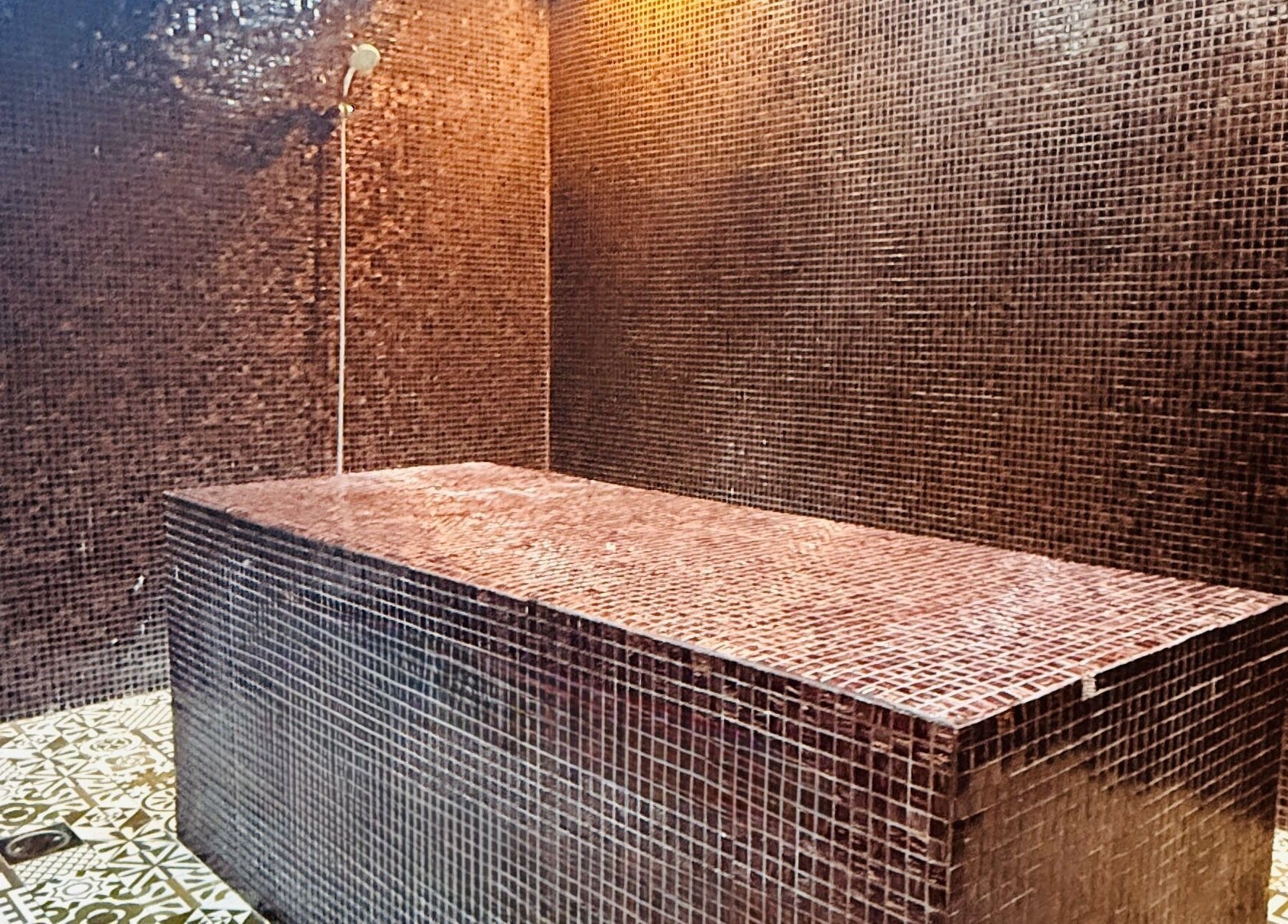 Luxurious steam room with mosaic tiles at Glam & Go Salon JVC, Dubai, Dubai, AE.