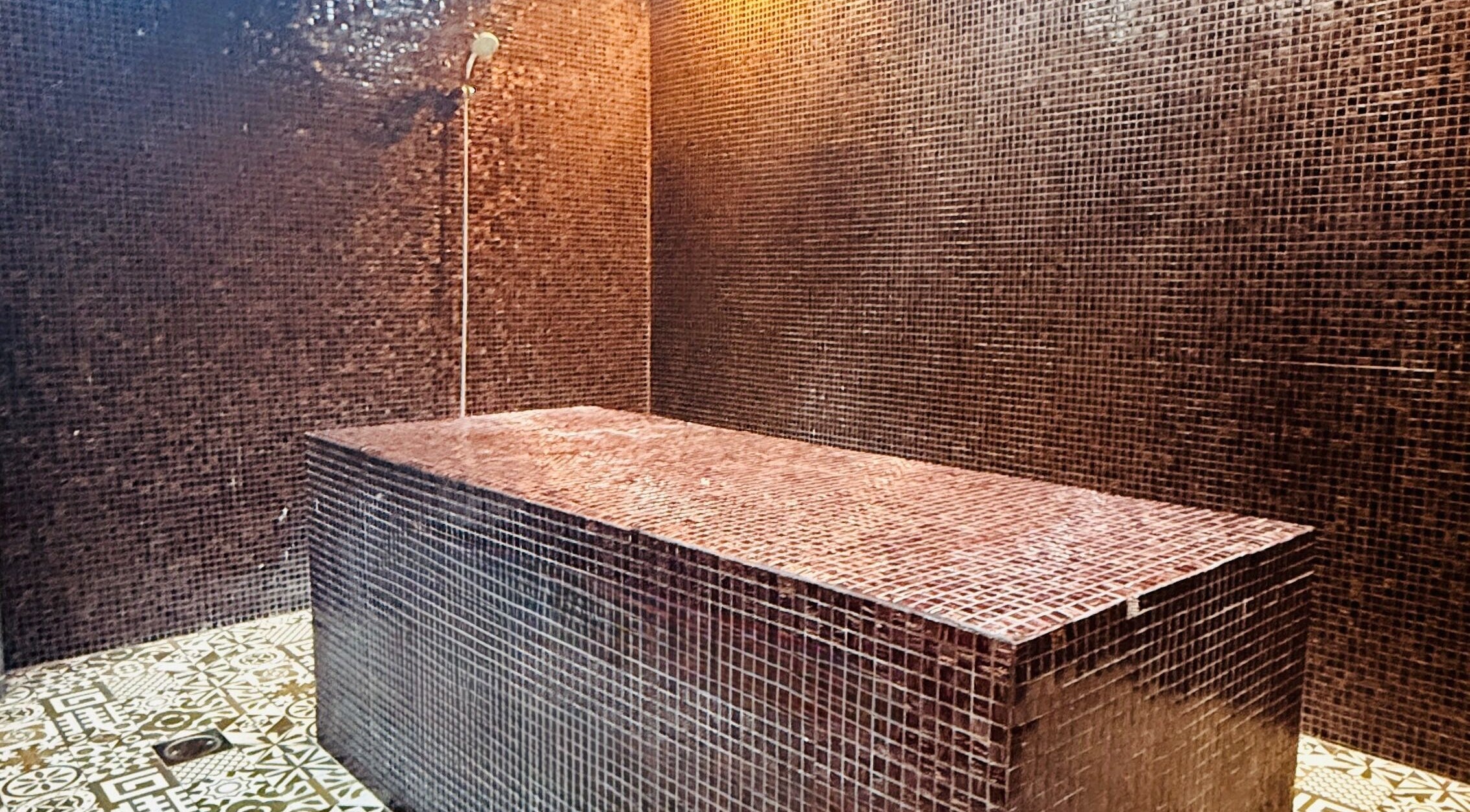 Luxurious steam room with mosaic tiles at Glam & Go Salon JVC, Dubai, Dubai, AE.