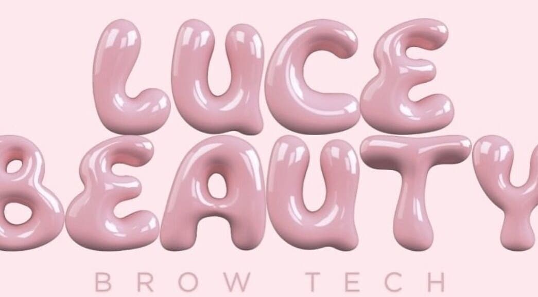 Luce Beauty logo in glossy pink text, Sandgate, England, GB.