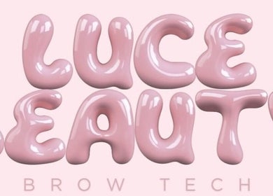 Stylized pink glossy text logo of Luce Beauty located in Sandgate, England, GB.