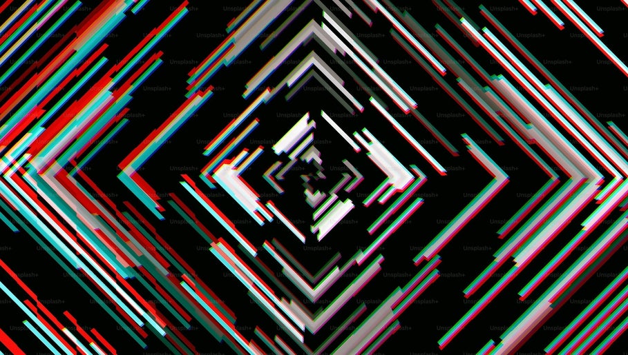 Abstract geometric neon lights at Dev Music, Banten, Banten, ID, creating a vibrant, dynamic vibe.
