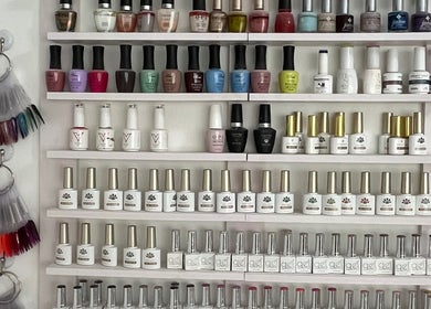 Diverse nail polish selection at Pretty Palace by NCM in Willemstad, Curaçao, CW.