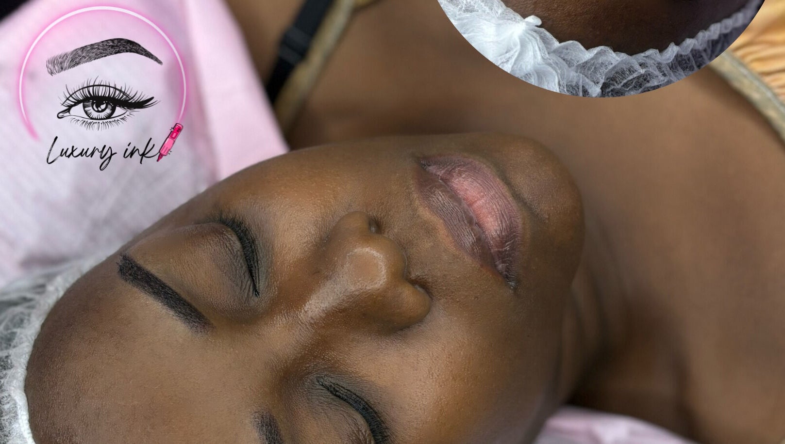 Close-up of elegant eyebrow styling at Luxury Ink, Willemstad, CW, showcasing precision beauty.