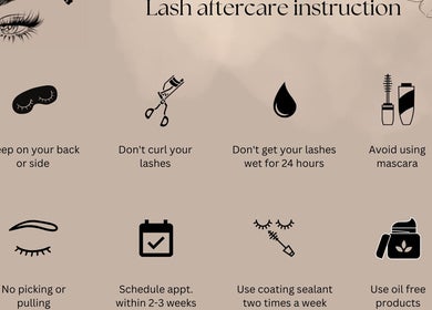 Lash care guide from Lashes by Pheb, Hinckley, England, GB with tips for maintaining lash extensions.