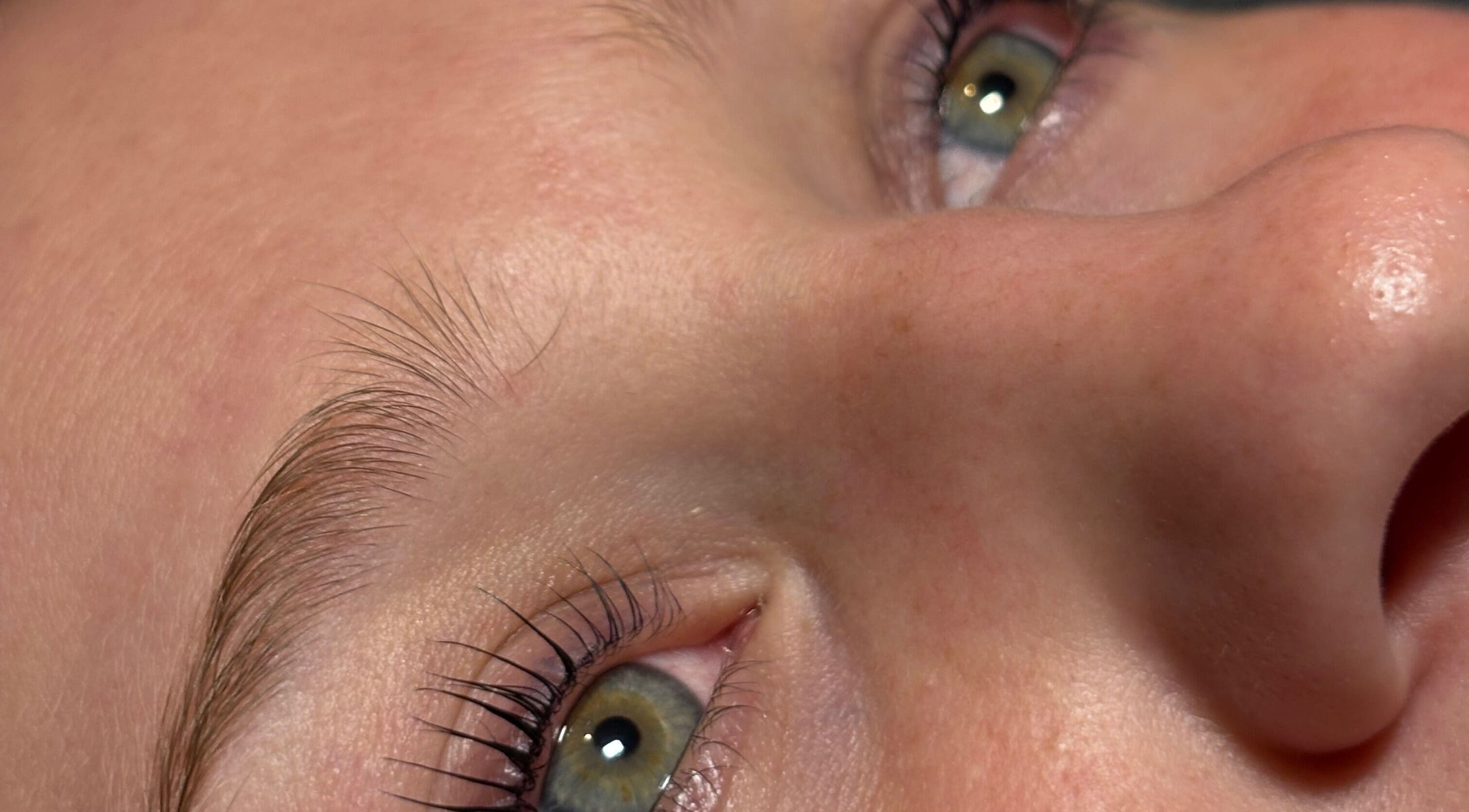 Close-up of beautifully styled eyelashes at Lashes by Pheb, Hinckley, England, GB.