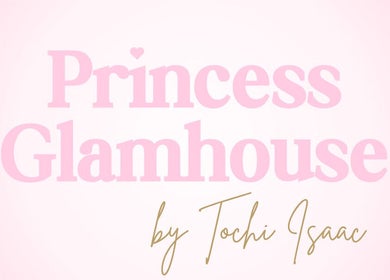 Princess Glamhouse logo in pink on a soft background, Calgary, Alberta, CA.