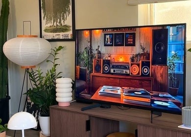 Modern lounge at Girlh0od, Québec, Québec, CA, featuring stylish decor and lush greenery.