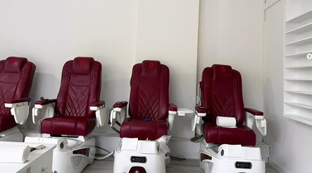 Stylish red pedicure chairs at 3/285 Bay st, Port Melbourne Vic 3027, Melbourne, Victoria, AU spa.
