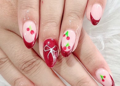 Cherry-themed nail art design at 3/285 Bay st, Port Melbourne Vic 3027, Melbourne, Victoria, AU, shines brightly.