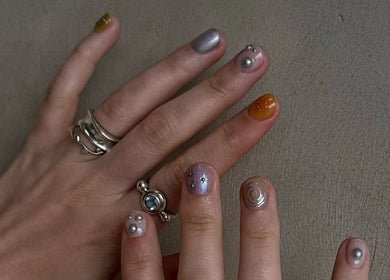 Artistic nail design at Mier Nails Salon in Bali, Bali, ID, showcasing intricate and colorful nail art.