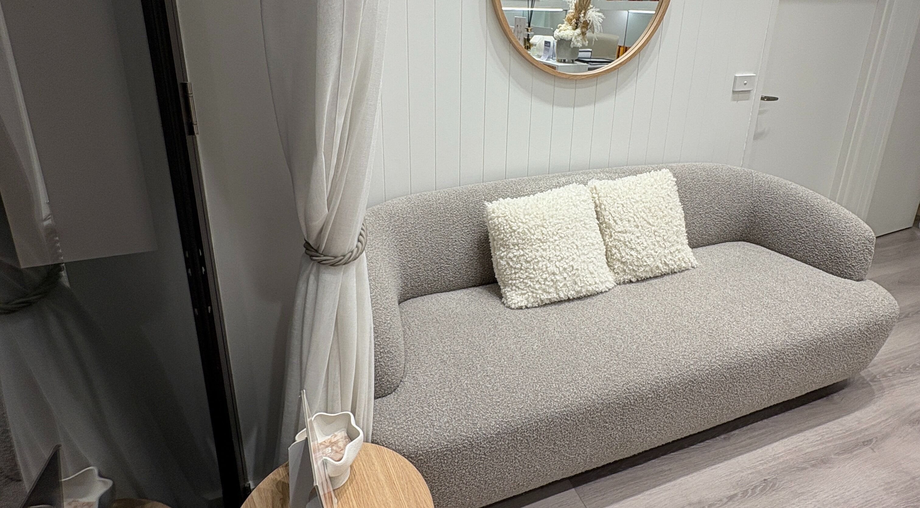 Elegant lounge area at Keenest Studio, Melbourne, Victoria, AU, featuring plush seating and stylish decor.