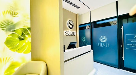 Reception area of Solara Beauty Salon in Dubai, Dubai, AE with elegant decor and welcoming ambiance.