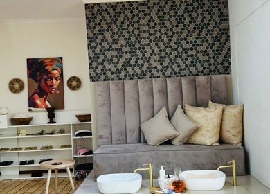 Luxurious seating and decor at Meraki Wellness Centre Olof Palme in Windhoek, Khomas Region, NA.