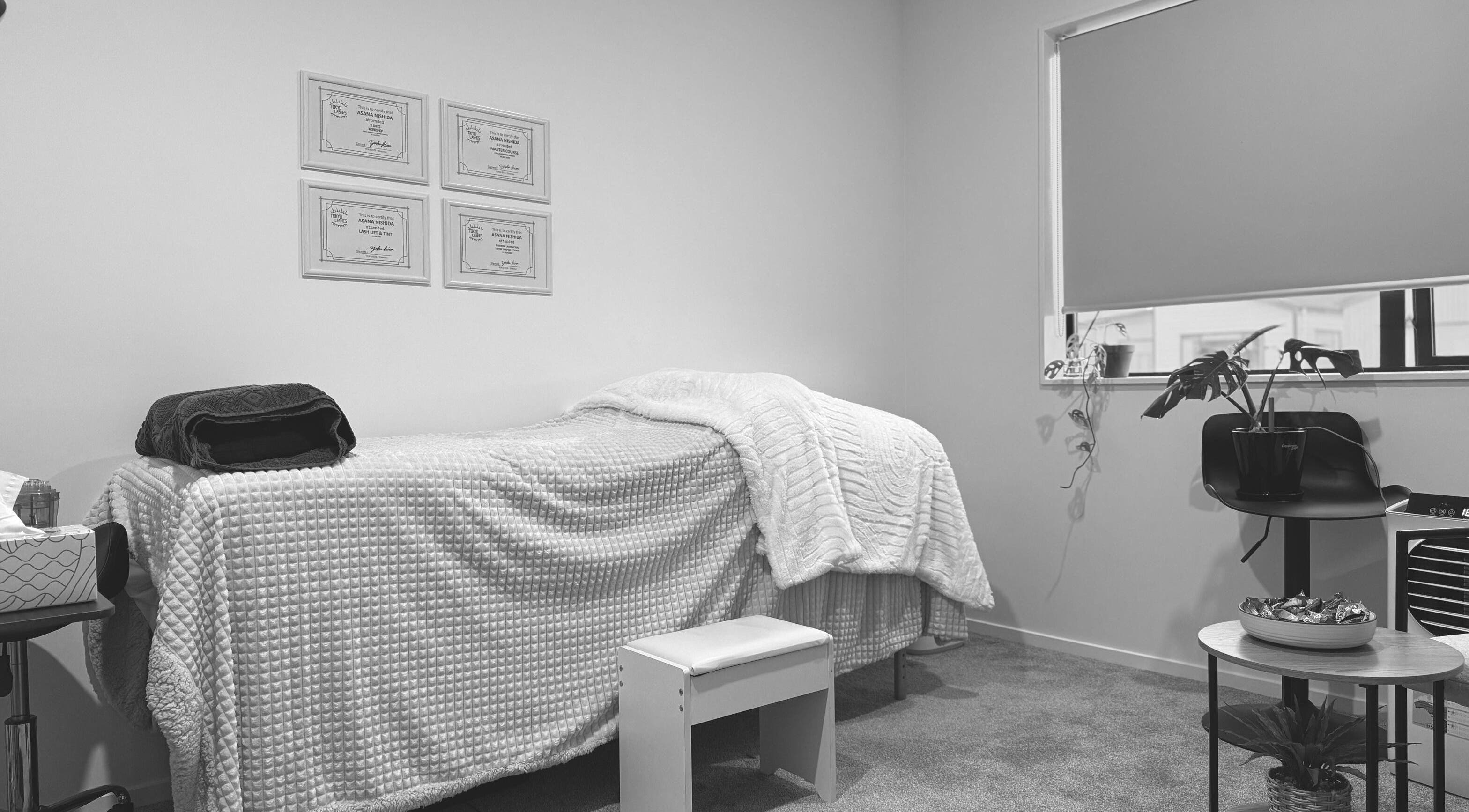 TOKYO LASHES HOBSONVILLEの施術室。Auckland, Auckland, NZで心地よい空間を提供。