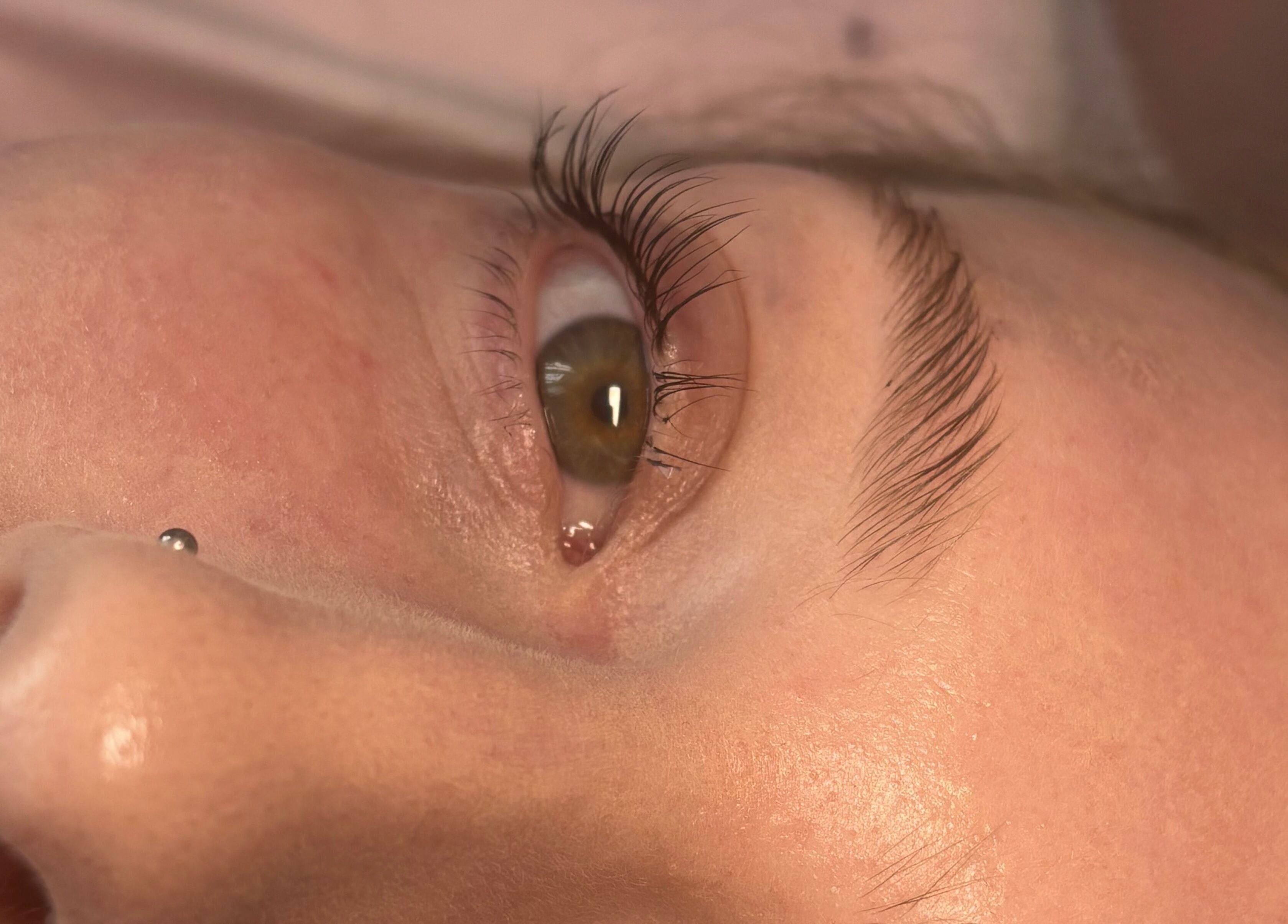 Close-up of eye after lash treatment at Live Love Lash, Bicester, England, GB.