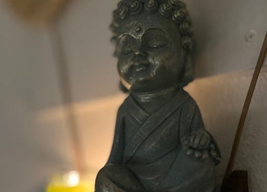 Peaceful Buddha statue at Beauty House SPA, County Galway, Galway, IE enhances the tranquil ambiance.