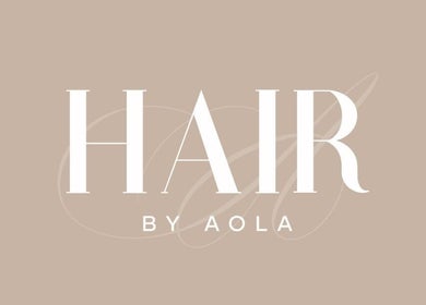 Sophisticated logo of Hair by Aola, a beauty venue in Tarporley, England, GB with elegant typography.