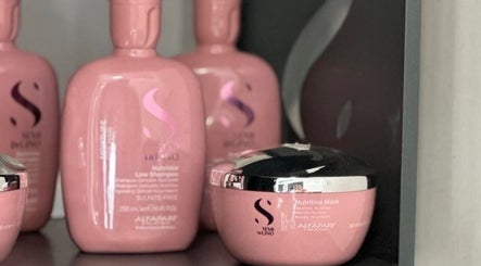 Luxury hair products display at Venus Hair Studio, Episkopi, Cyprus, CY. Enhance your hair care routine.