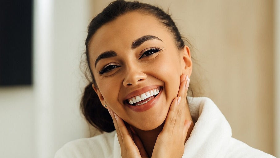 Smiling woman enjoying Nios Spa Electrolysis Permanent Hair Removal Brooklyn, New York, New York, US.