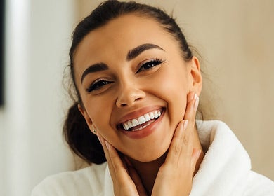 Smiling woman enjoying Nios Spa Electrolysis Permanent Hair Removal Brooklyn, New York, New York, US.