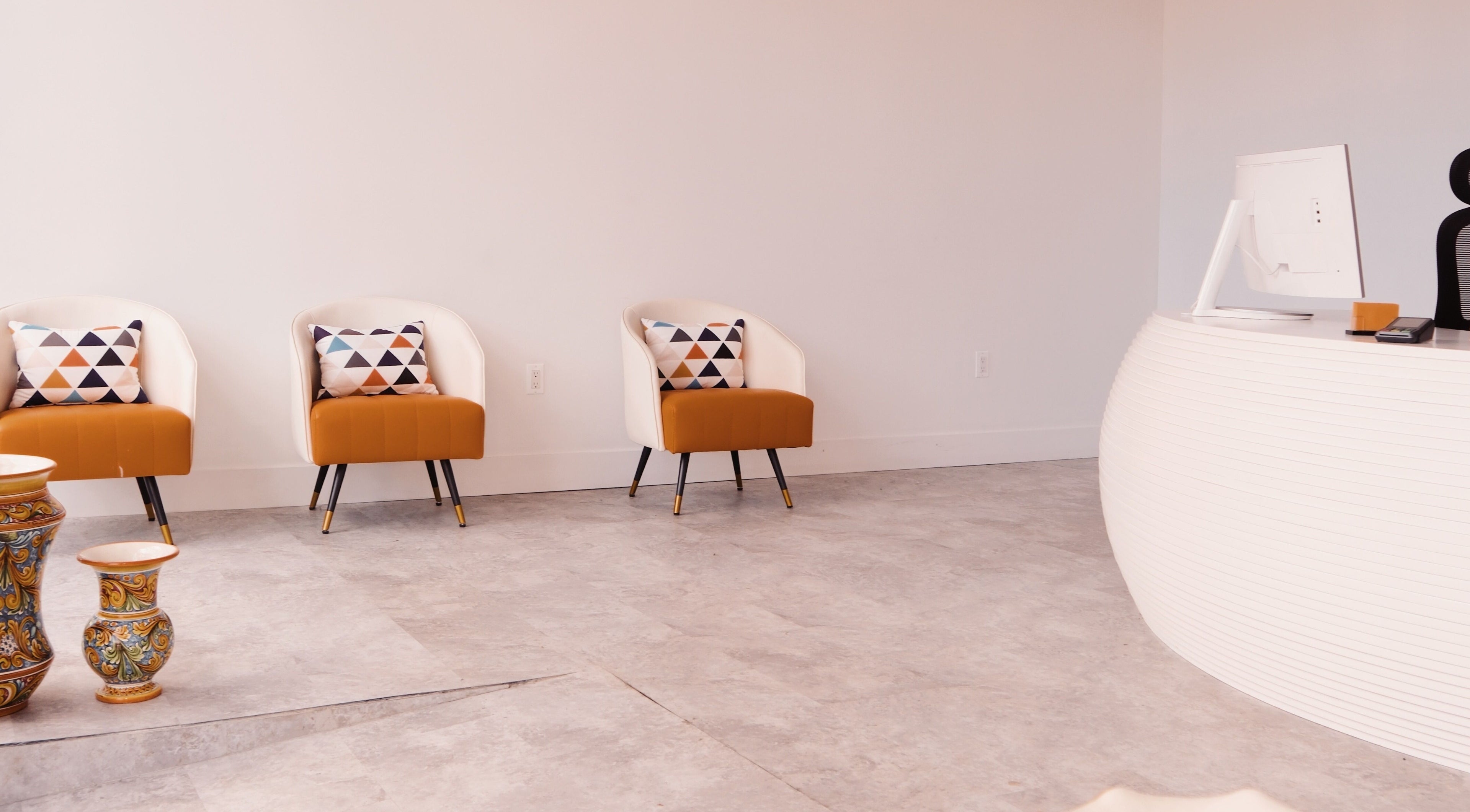 Stylish seating area at Nios Spa Electrolysis Permanent Hair Removal Brooklyn, New York, New York, US.