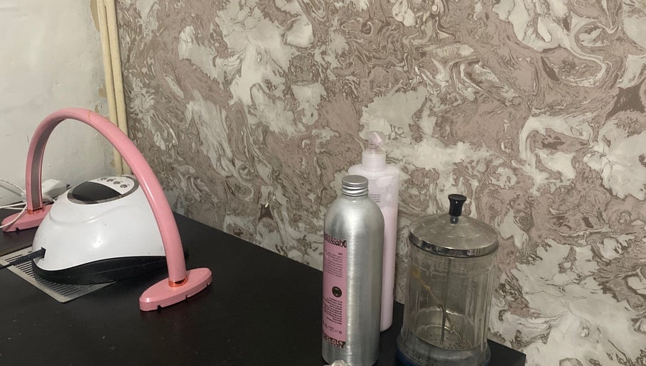 Nail Kouture's stylish manicure setup in Wolverhampton, England, GB with modern decor and equipment.
