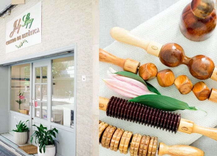 Entrada de Jacky Lopez Centro de Estética en Madrid, Comunidad De Madrid, ES con herramientas de belleza.