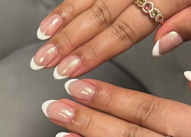 Elegant French manicure from Gym Bunny Nails in Auckland, Auckland, NZ.