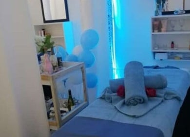 Massage Spa relaxation room with blue lighting in Johannesburg, Gauteng, ZA.